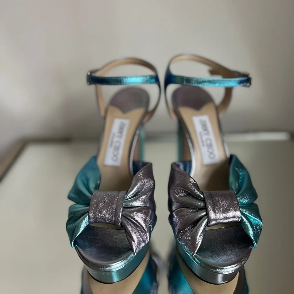 New Jimmy Choo Heloise Ombre Ankle-Strap Platform Sandals 36 $995 - Picture 11 of 14